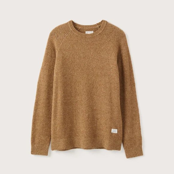 FRANK AND OAK Mens The Boucle Knit Crewneck SWEATER Size XXL Kelp Brown NEW - Picture 2 of 9